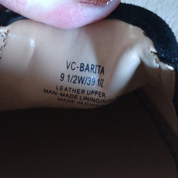 Vince Camuto Barita Black Suede Rhinestone Slip-On Sneakers 9.5 Wide Holiday - Picture 16 of 16